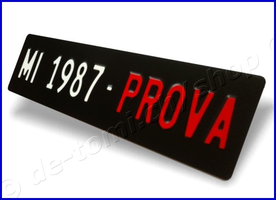 Plaque arrire noire 110x500 mm "texte couleur 55mm"